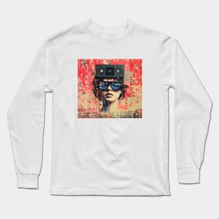 VHS, Movie, Dystopian, Ai Artwork, Futuristic Long Sleeve T-Shirt